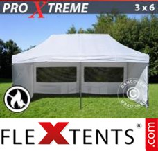 Reklamtält FleXtents Xtreme 3x6m Vit, Flammhämmande, inkl. 6 sidor